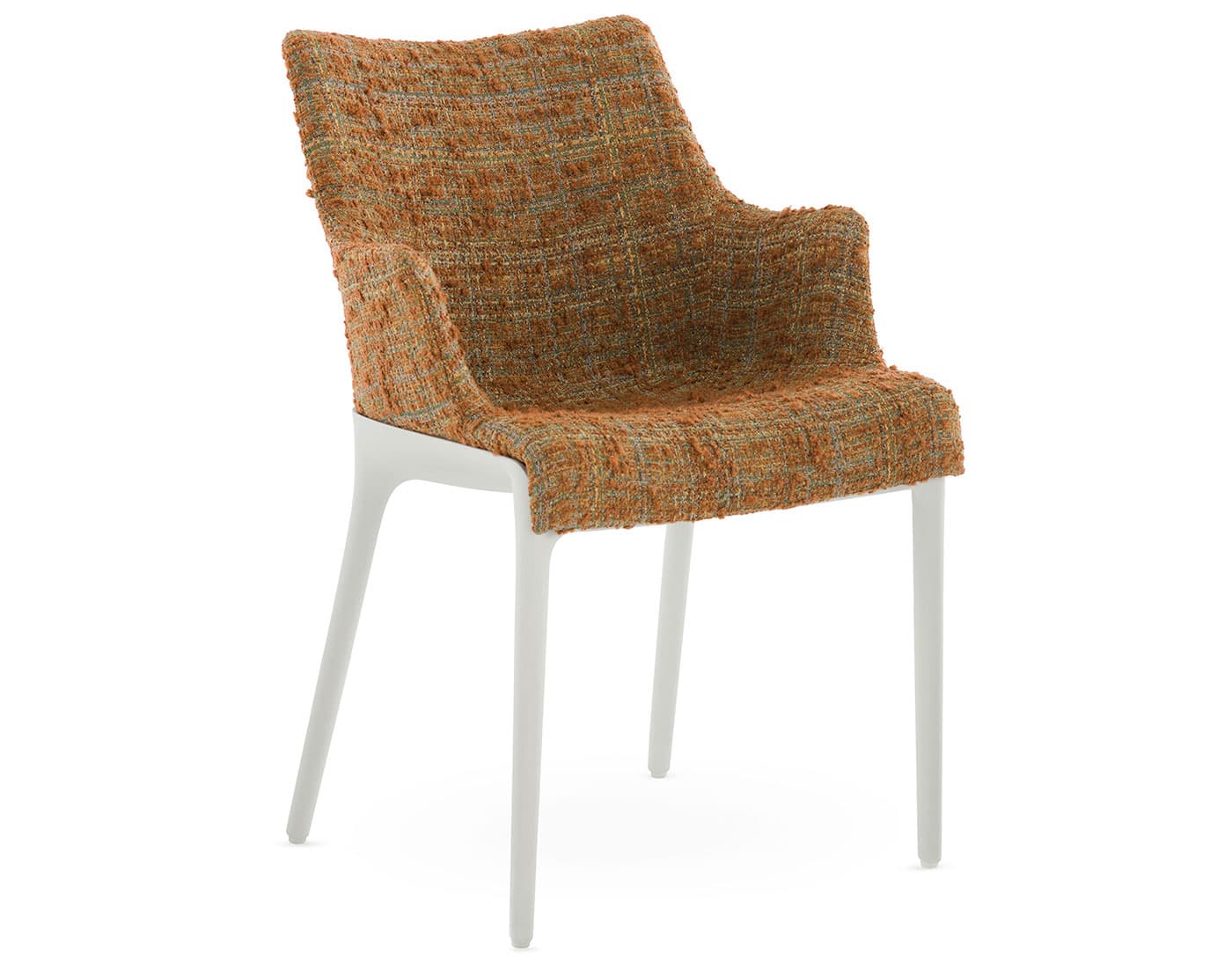 Eleganza Nia Chair / peony plain - orange bouclé / white frame