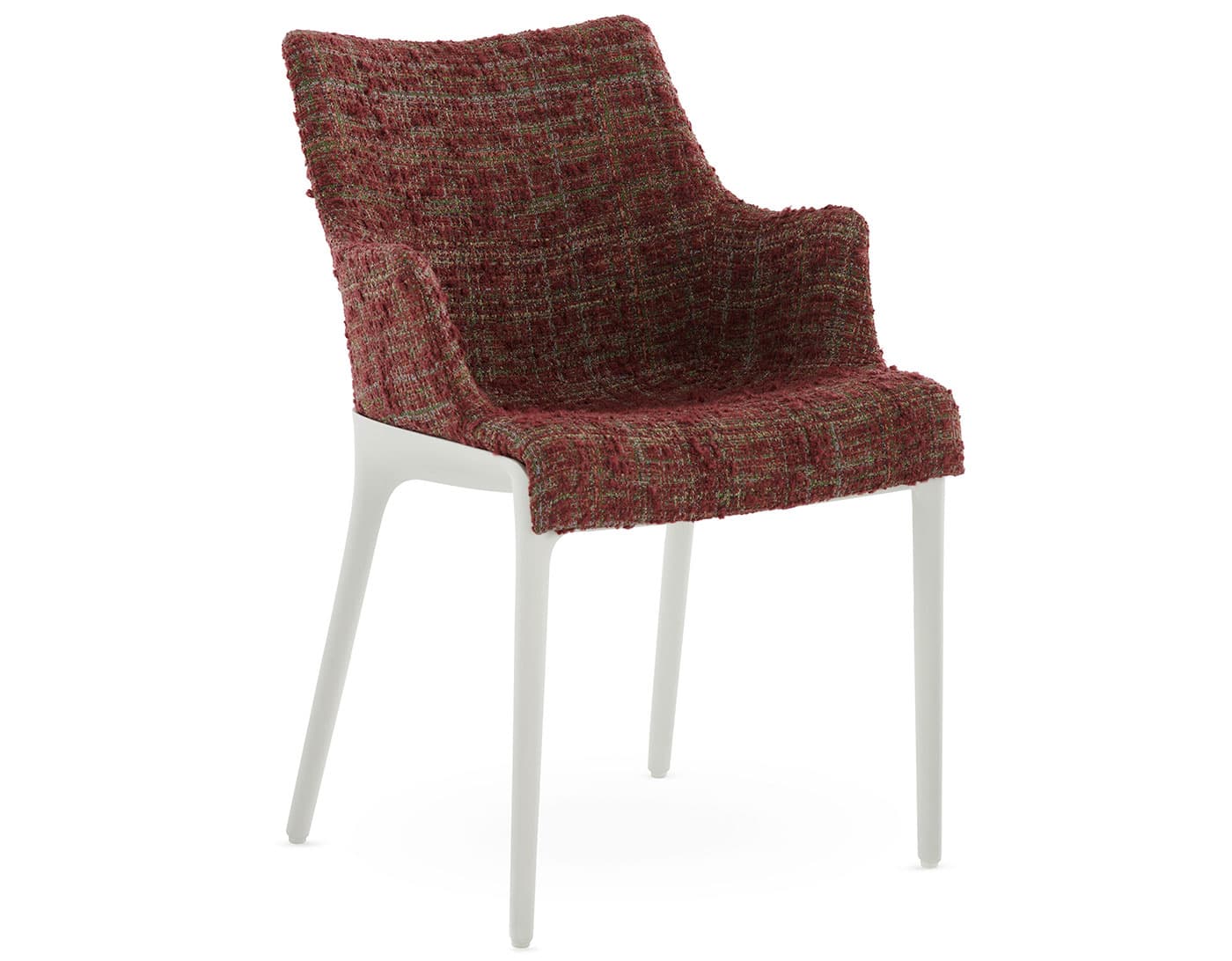 Eleganza Nia Chair / peony plain - burgundy bouclé / white frame