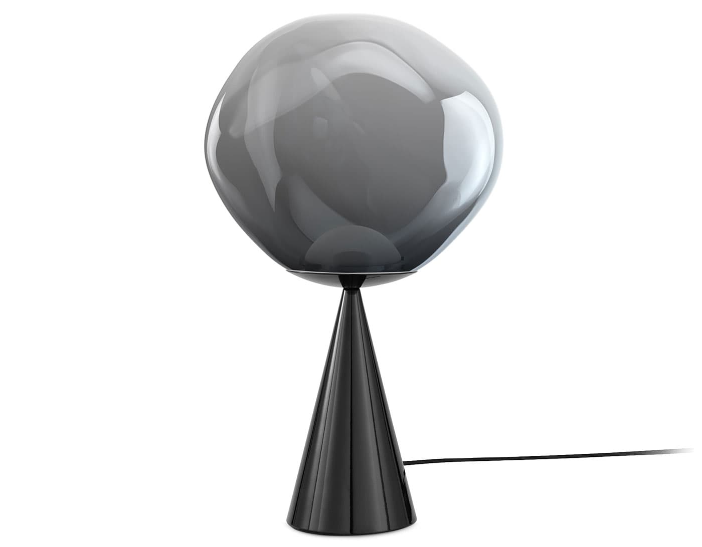 Melt Table Lamp / nickel shade / black base