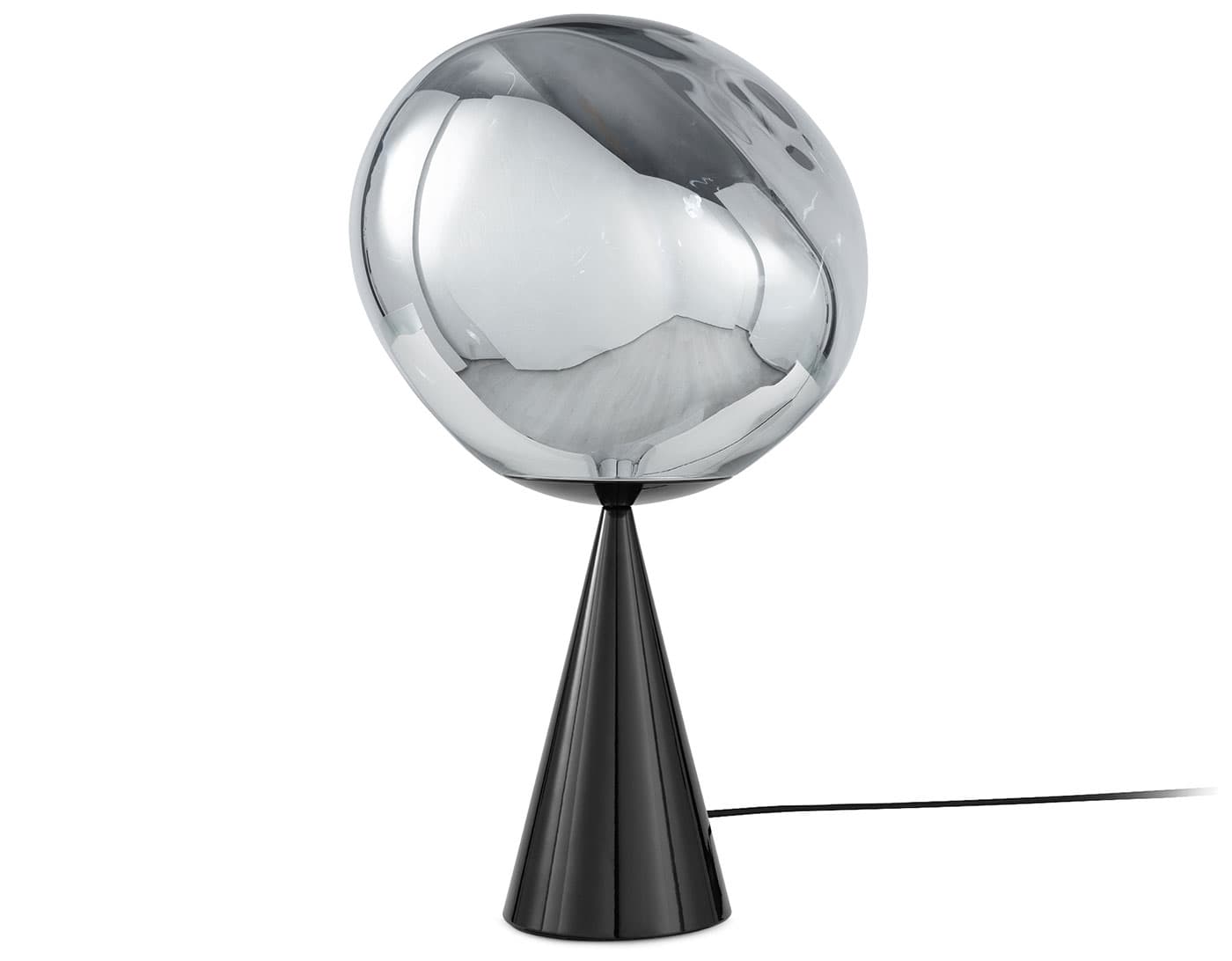 Melt Table Lamp / silver shade / black base