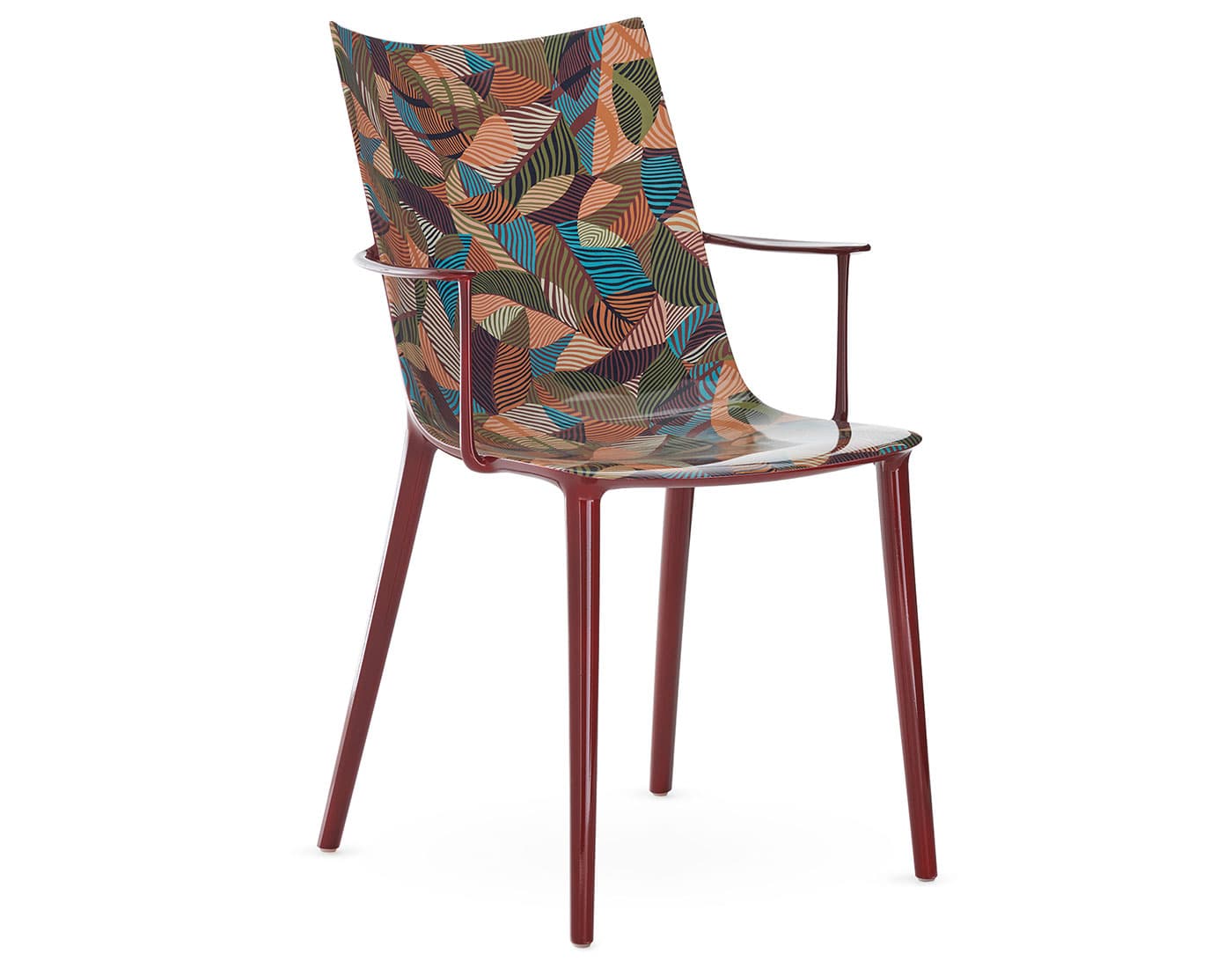 H.H.H. Dining Armchair / tumbling wilde - burgundy / lacquer