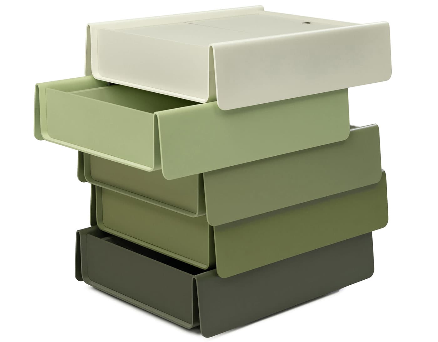 Side Stack Storage Unit / olive palette