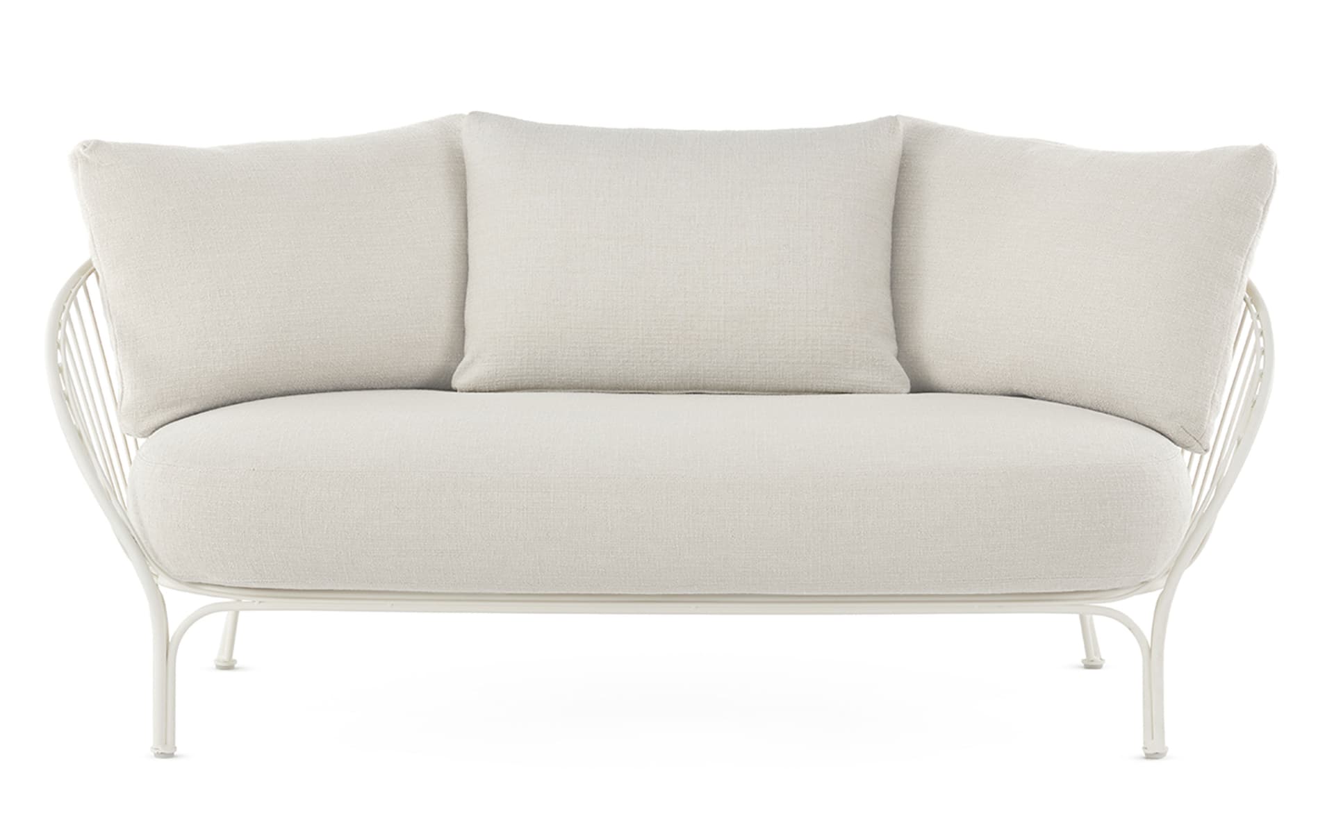 Hiray Soft Sofa / add protective cover / white seat cushion & 3 main back cushions / white frame