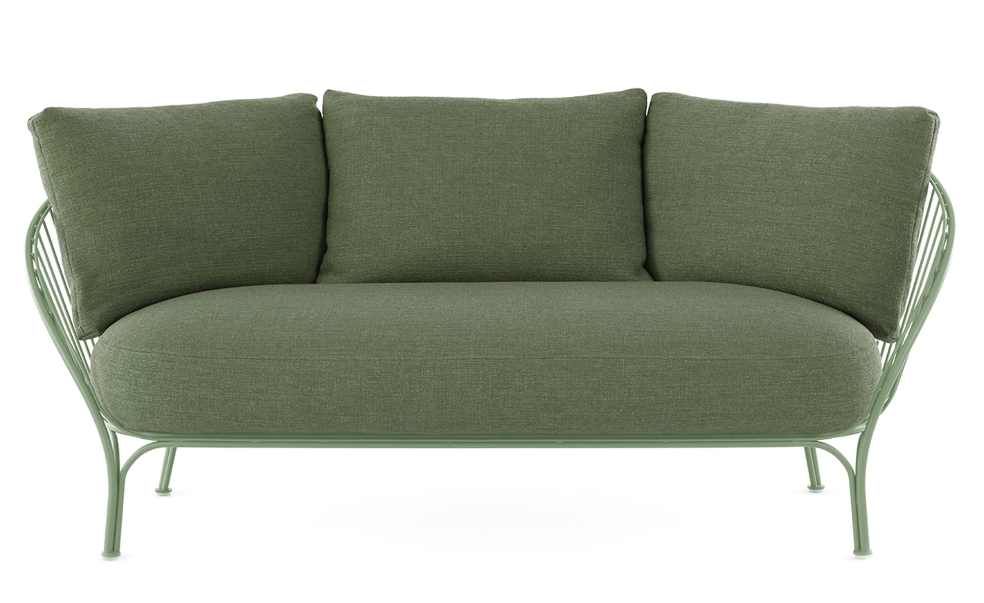 Hiray Soft Sofa / add protective cover / green seat cushion & 3 main back cushions / sage frame