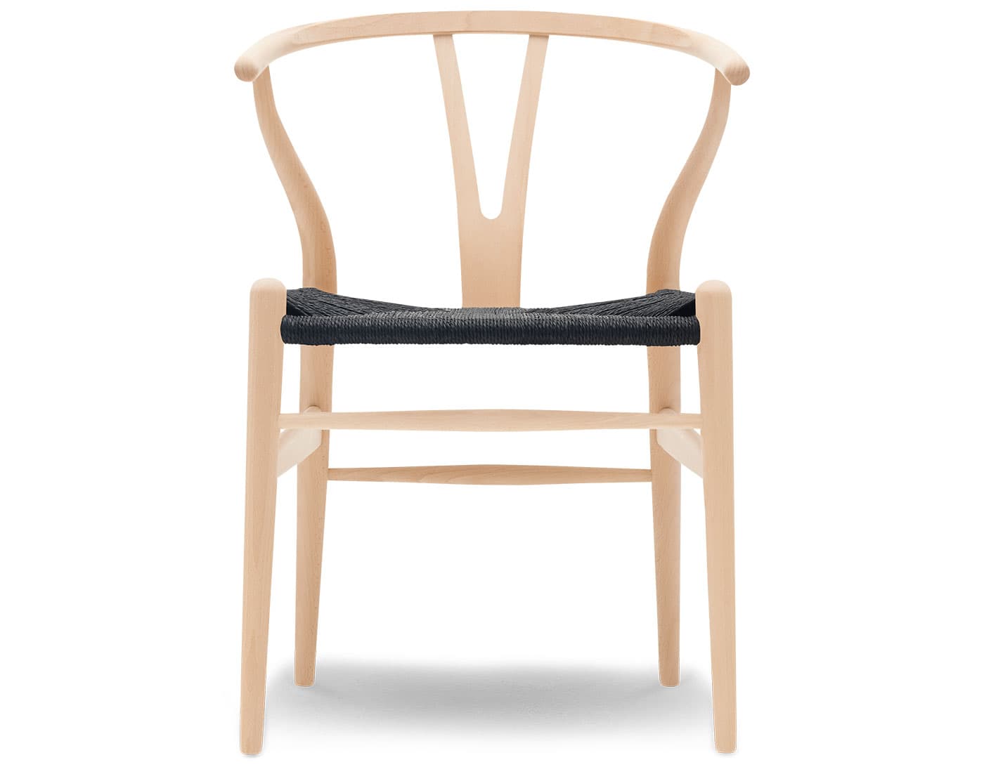 ch24 wishbone chair / beech, soap / black papercord seat / no added cushion