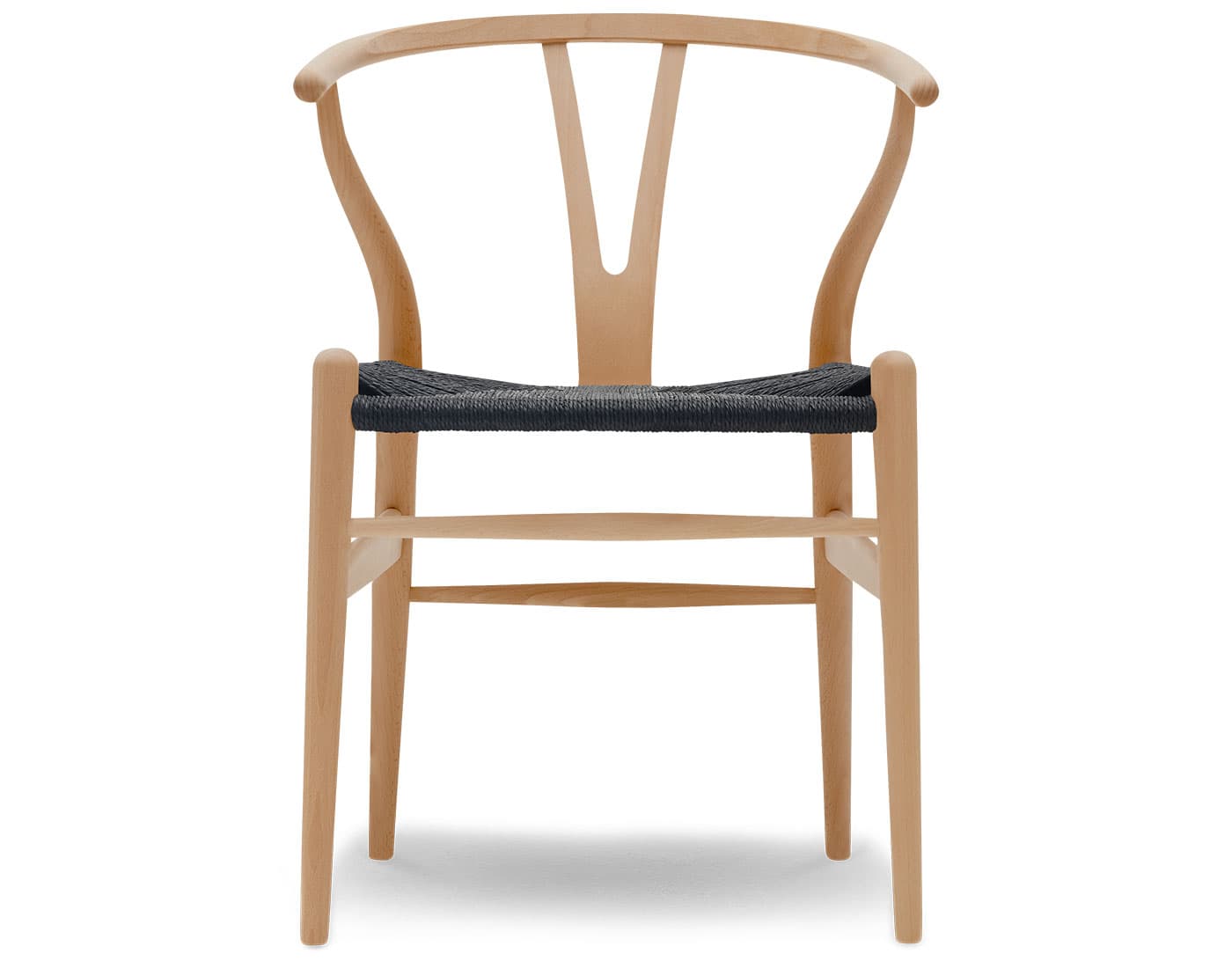 ch24 wishbone chair / beech, lacquer / black papercord seat / no added cushion
