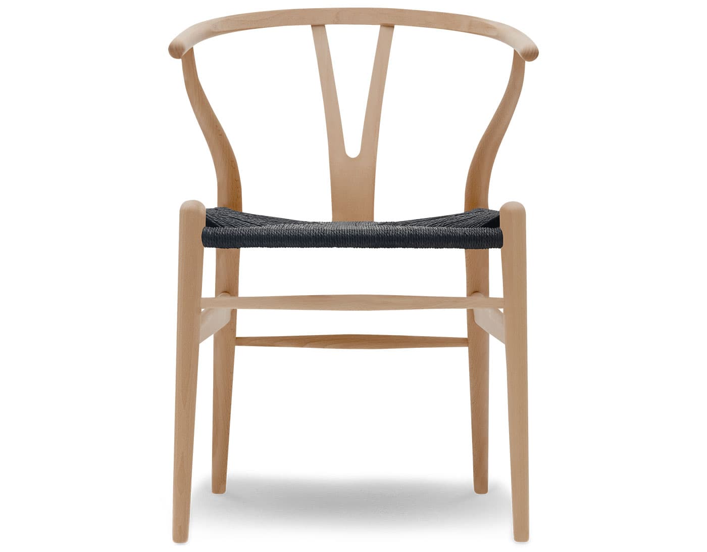 ch24 wishbone chair / beech, oil / black papercord seat / no added cushion