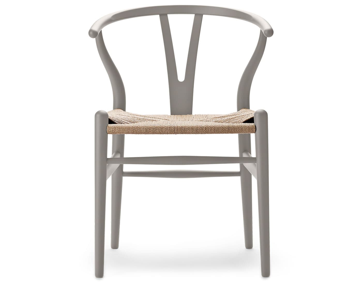 ch24 wishbone chair / beech, soft silver gray / natural papercord seat / no added cushion