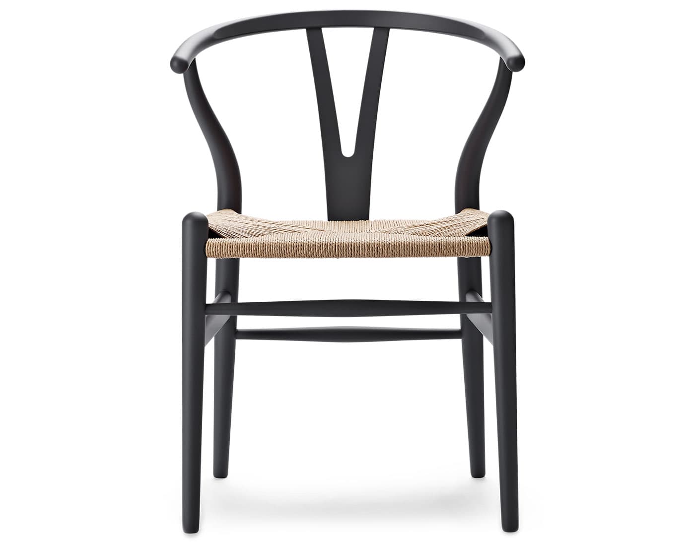 ch24 wishbone chair / beech, soft anthracite gray / natural papercord seat / no added cushion