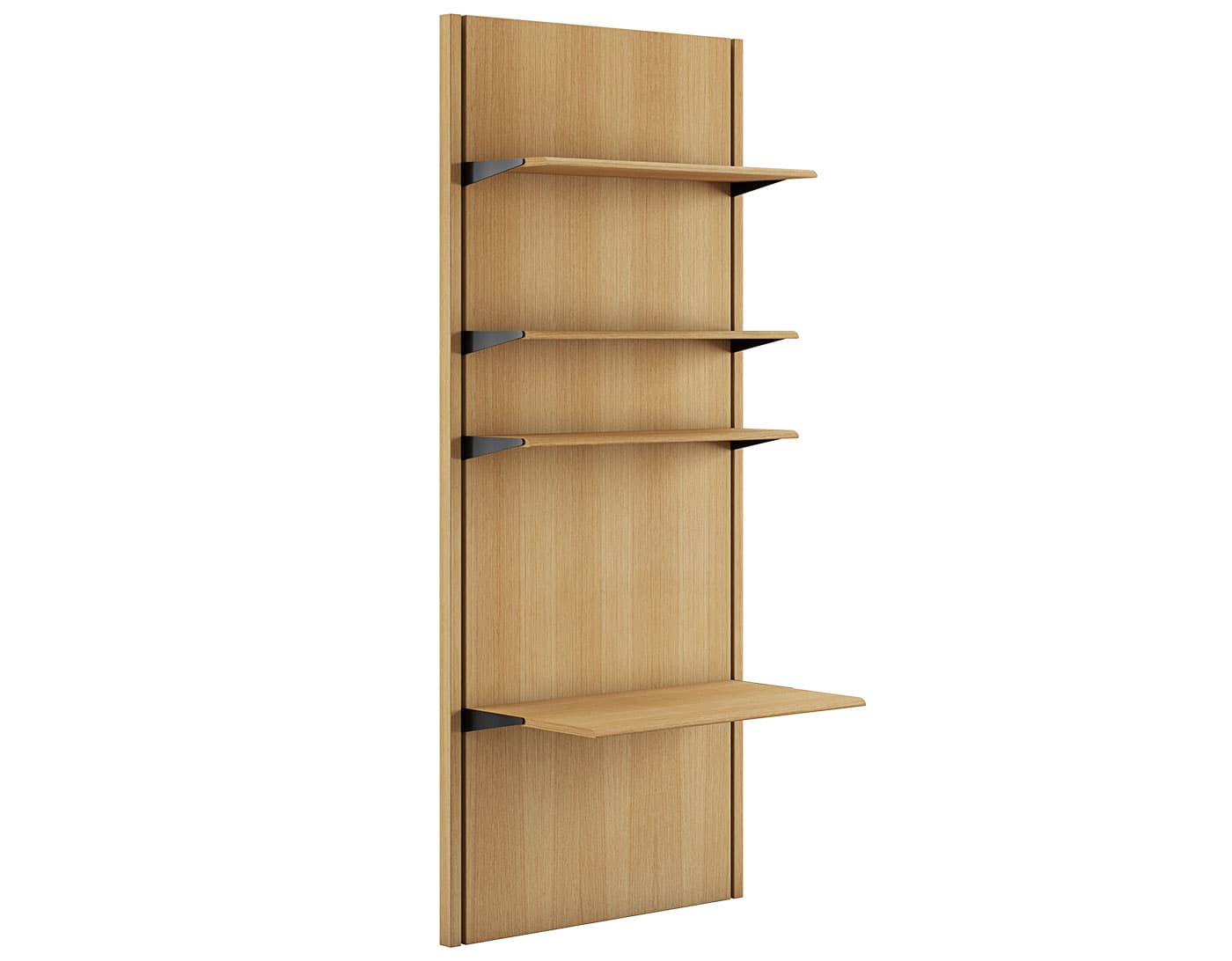 Wall Panel System / composition 1B: dark-oiled oak panels / dark-oiled oak components