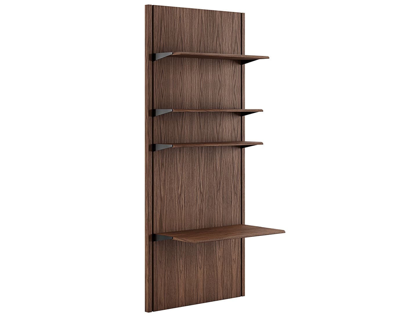 Wall Panel System / composition 1B: walnut panels / walnut components