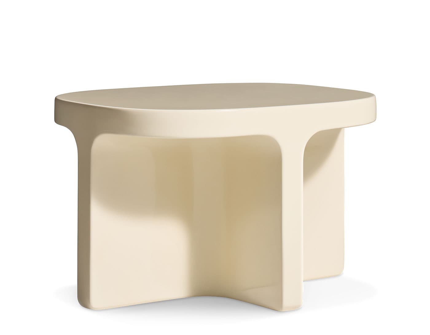 Small Talk Side Table / short - 20" w x 16" d x 12" h / ivory