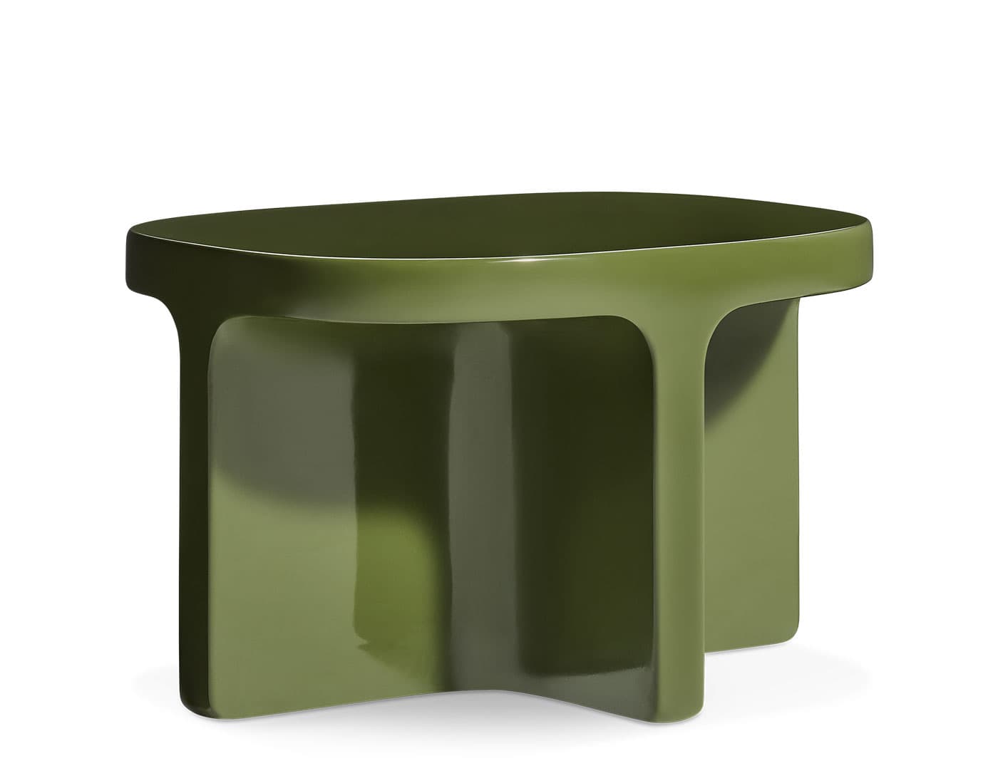 Small Talk Side Table / short - 20" w x 16" d x 12" h / olive