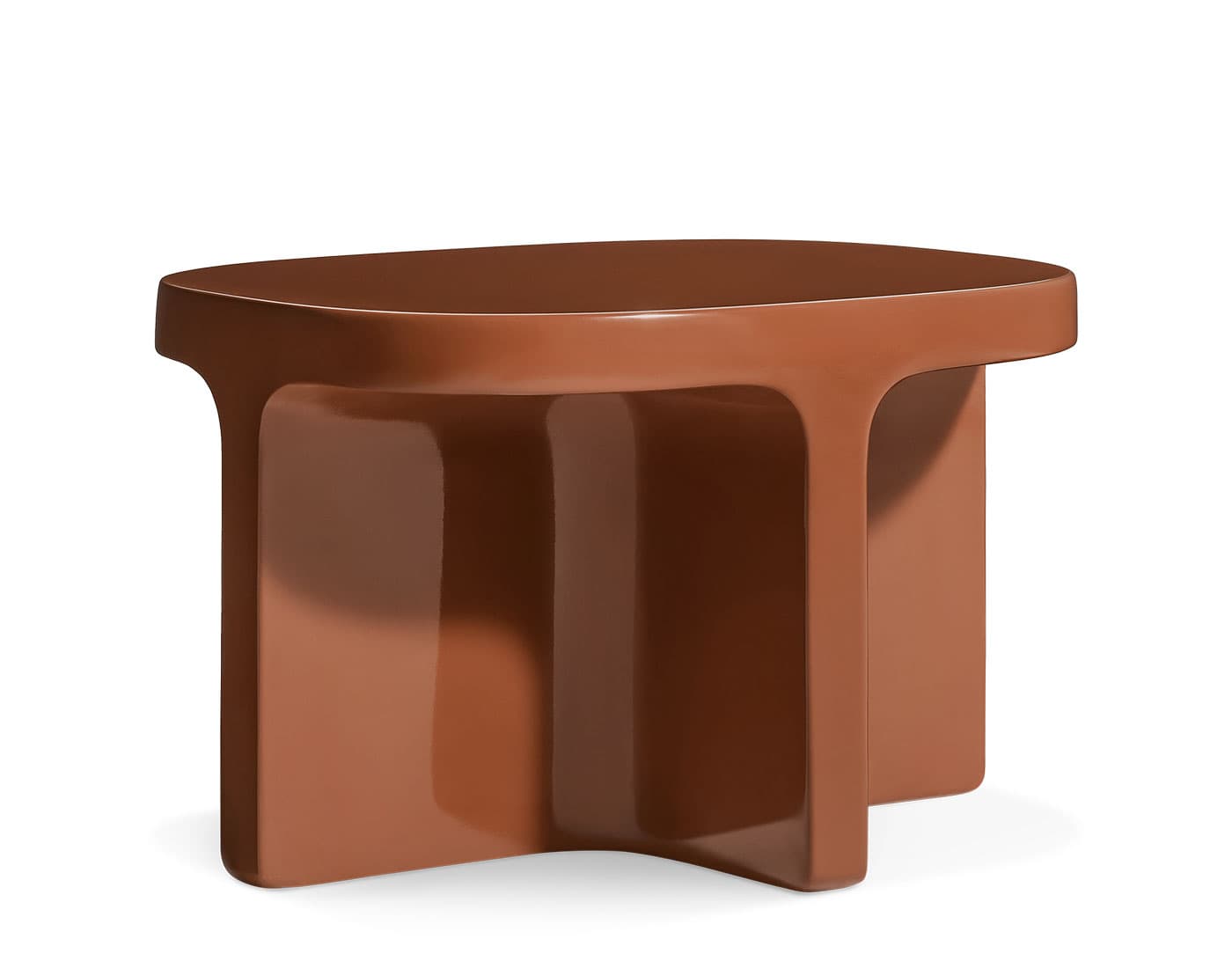 Small Talk Side Table / short - 20" w x 16" d x 12" h / rust