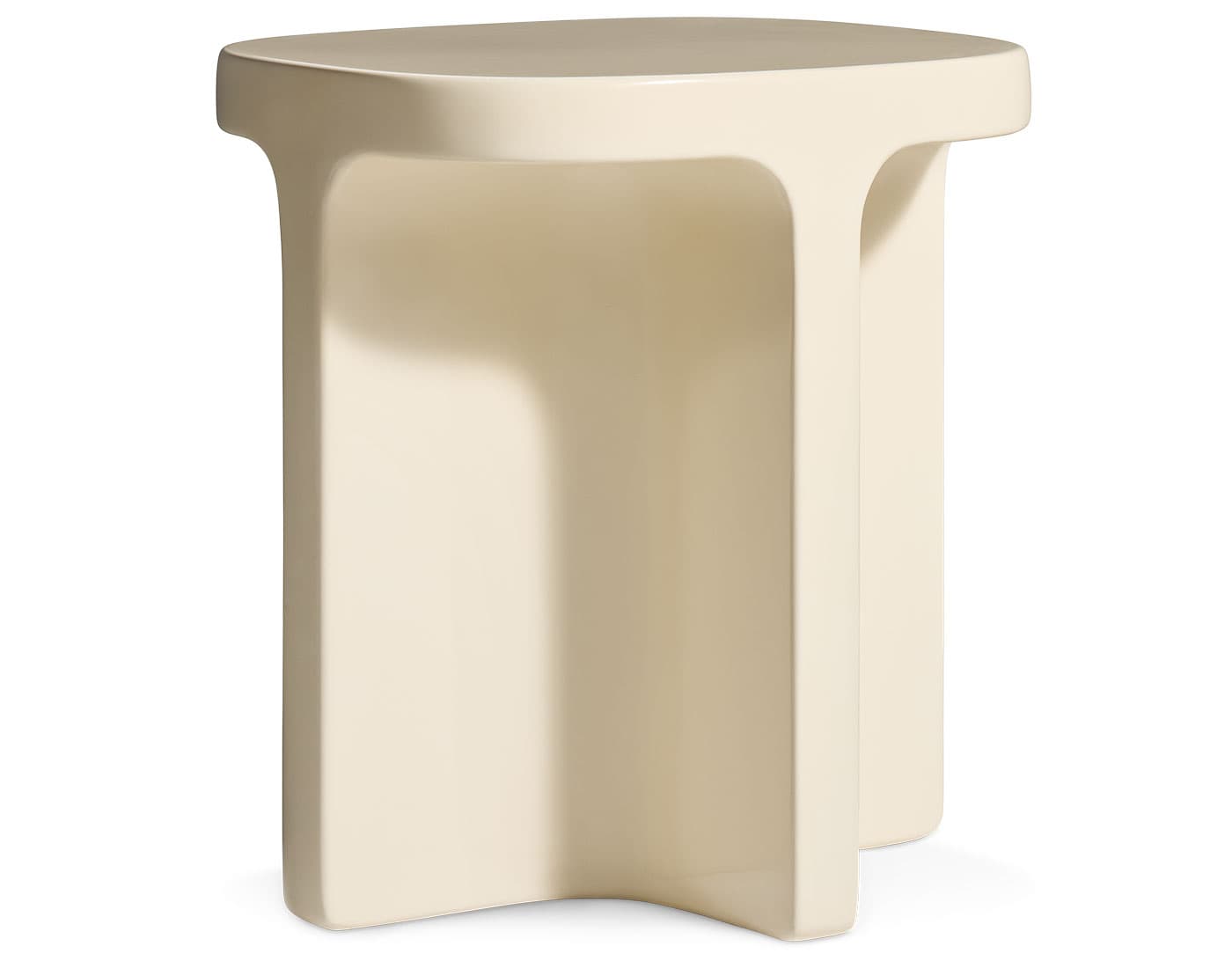 Small Talk Side Table / tall - 16" w x 14" d x 17" h / ivory