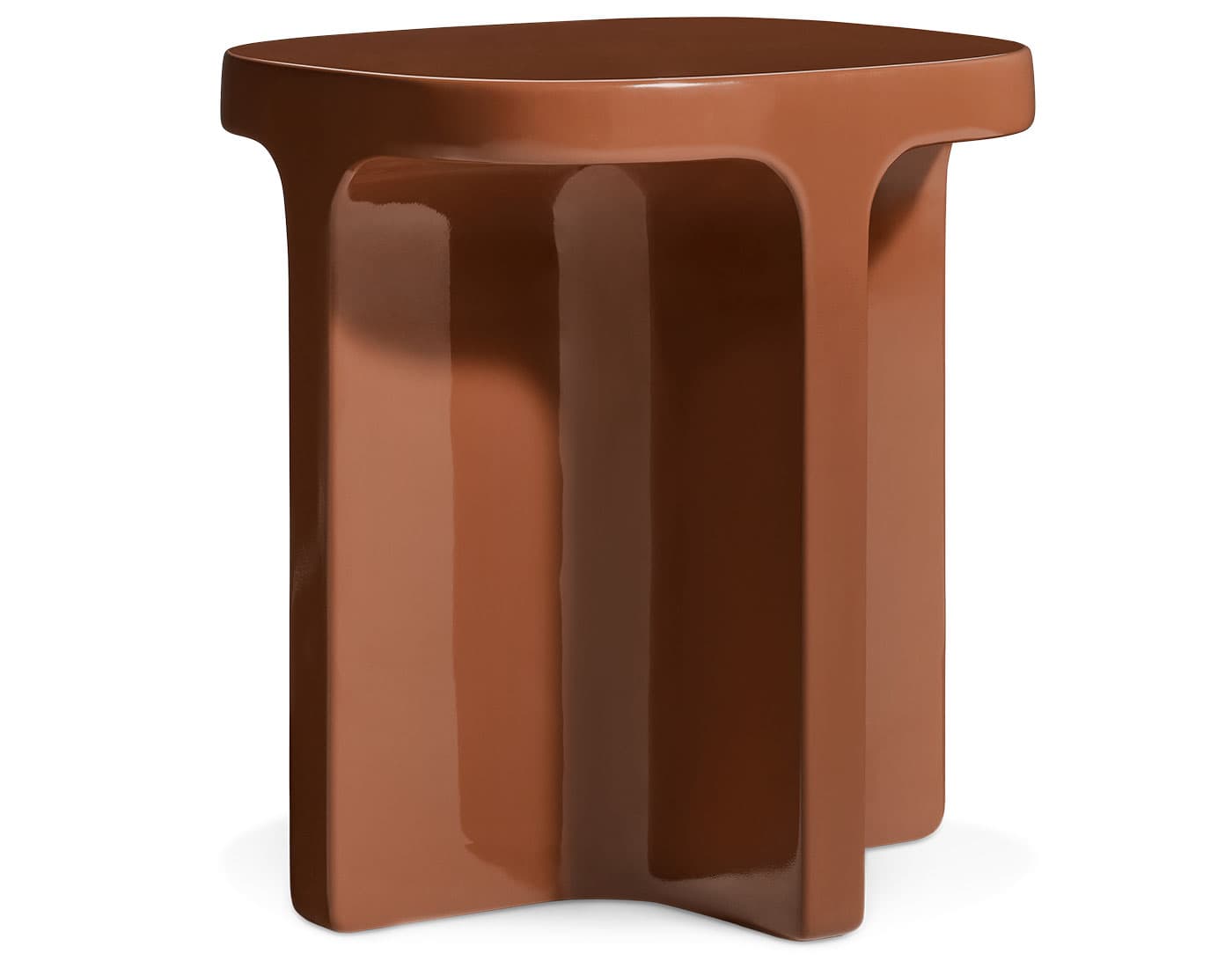 Small Talk Side Table / tall - 16" w x 14" d x 17" h / rust
