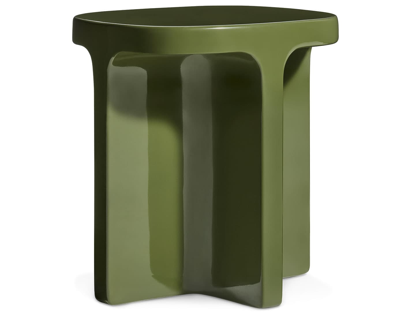 Small Talk Side Table / tall - 16" w x 14" d x 17" h / olive