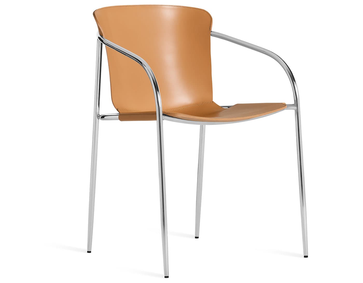 Farrier Dining Chair / natural saddle leather / stainless steel