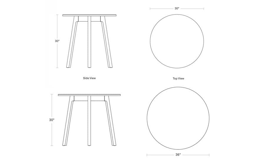apt round cafe table