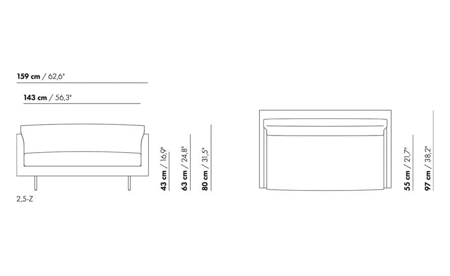 axel 2.5 seat sofa