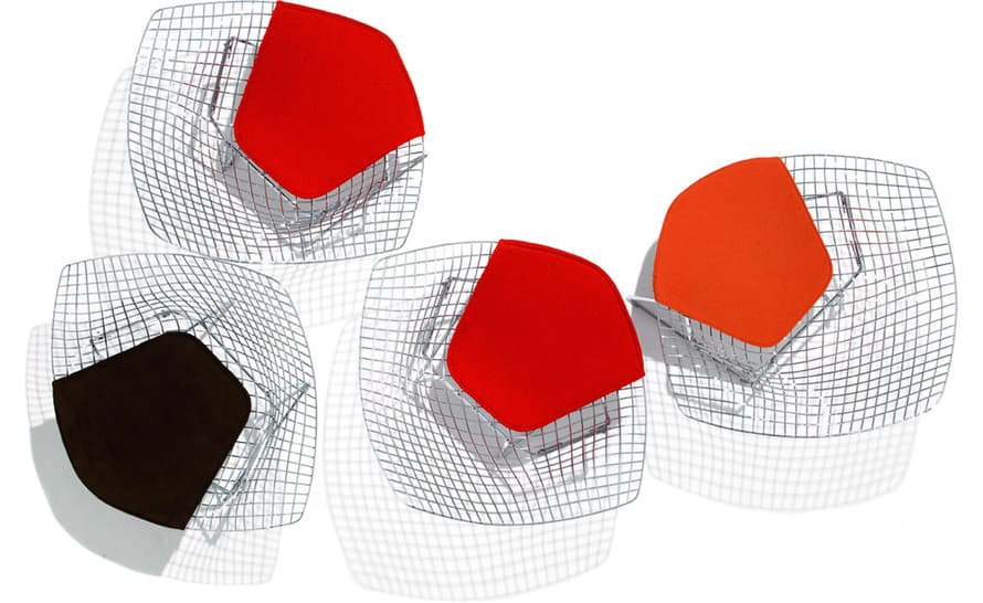 bertoia small diamond chair with seat cushion