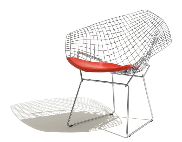 bertoia small diamond chair with seat cushion