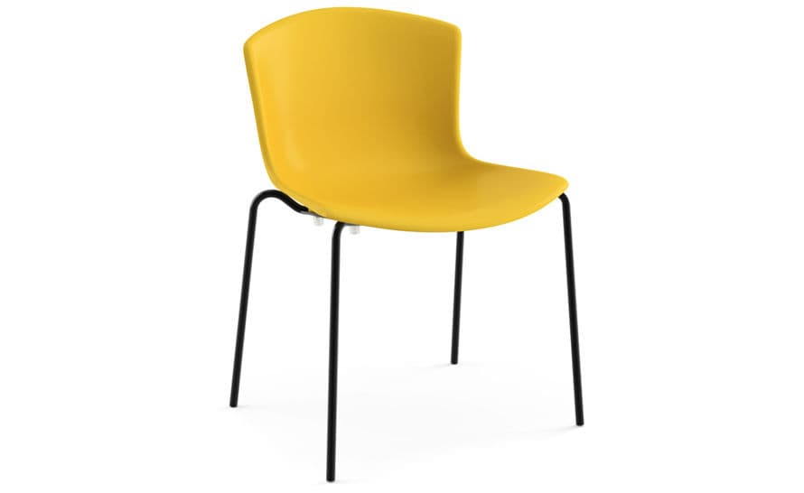 bertoia molded shell side chair with stacking base