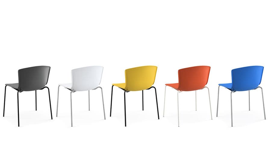 bertoia molded shell side chair with stacking base