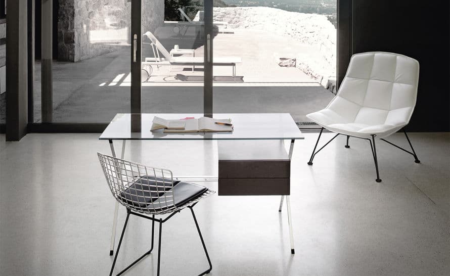 bertoia two tone side chair with seat cushion
