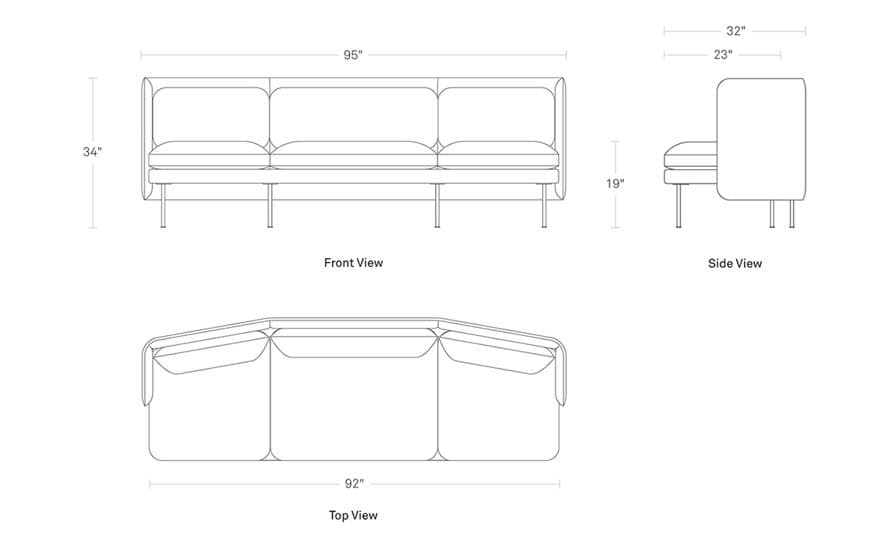 bloke 95" sofa