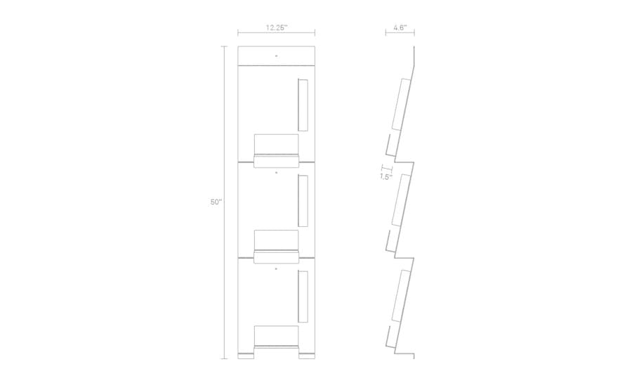 blu dot 2d:3d wall mount magazine rack