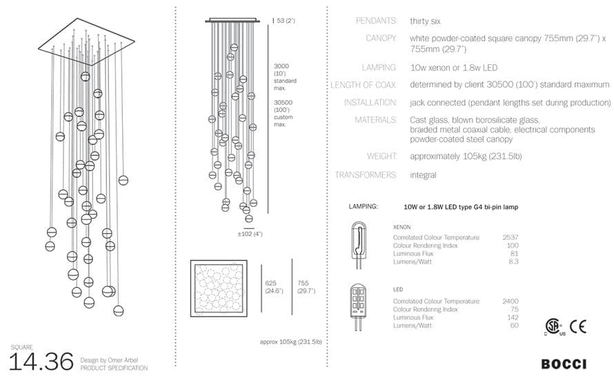 bocci 14.36 thirty six pendant chandelier
