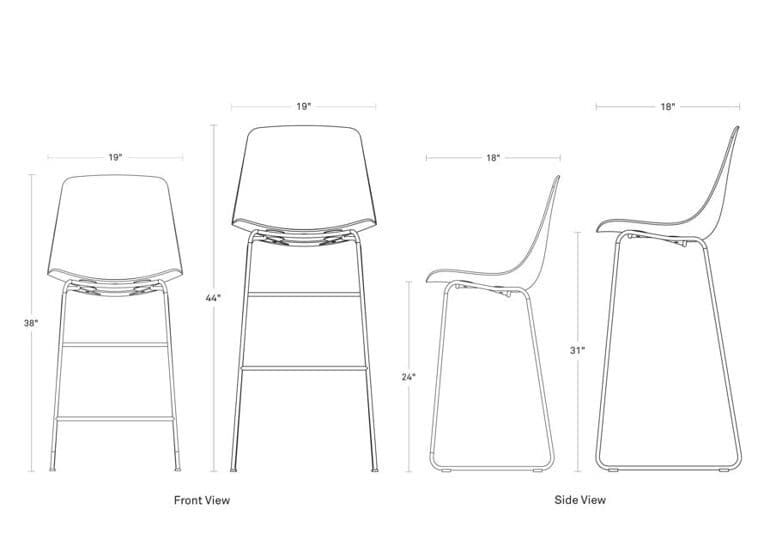 clean cut stool with sled leg