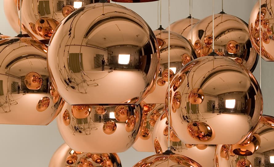 copper shade pendant light