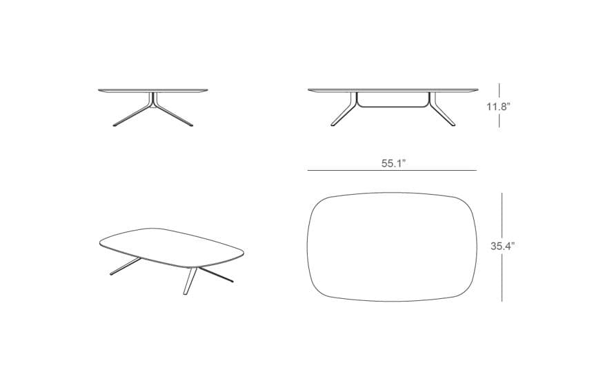 dante rectangular coffee table