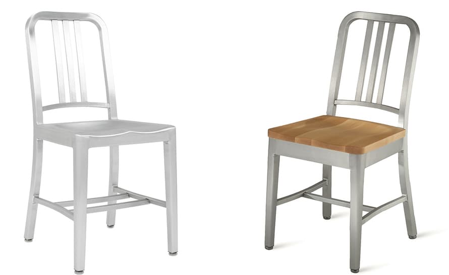 emeco navy chair with wood seat