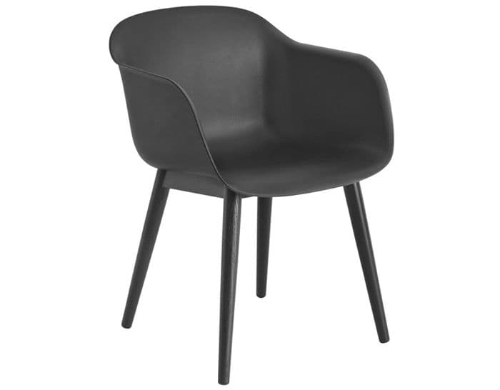 fiber armchair with wood base