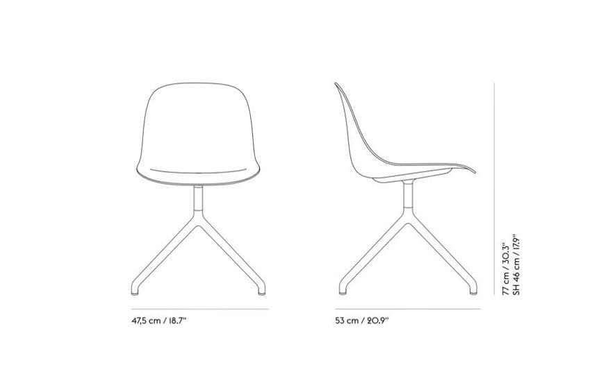 fiber side chair with swivel base