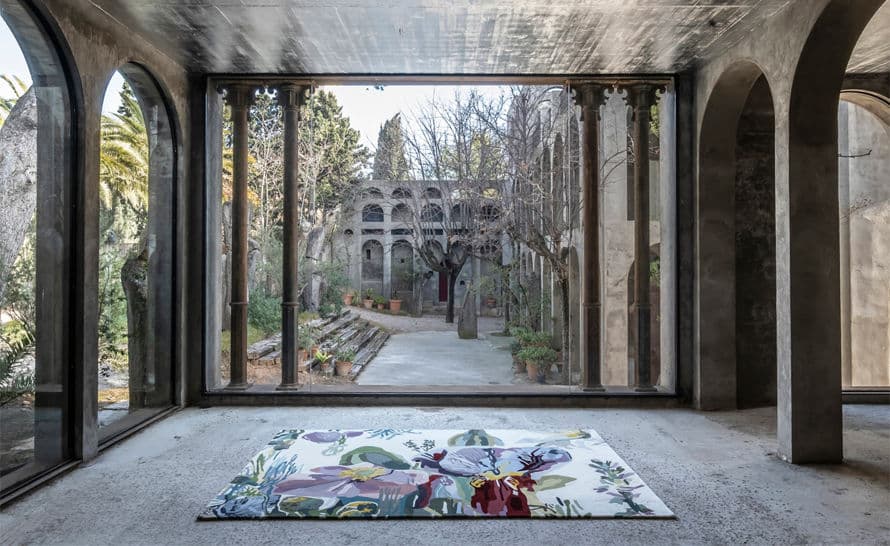flora backyard rug