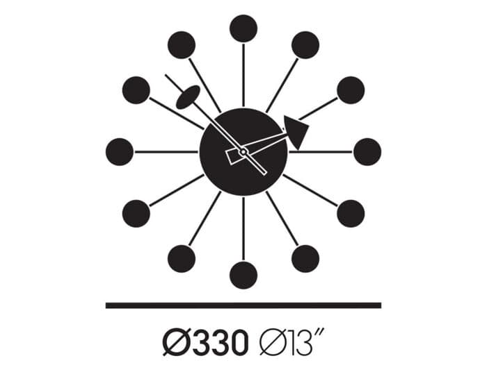 george nelson ball clock in multicolor