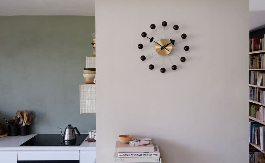 george nelson ball clock in multicolor