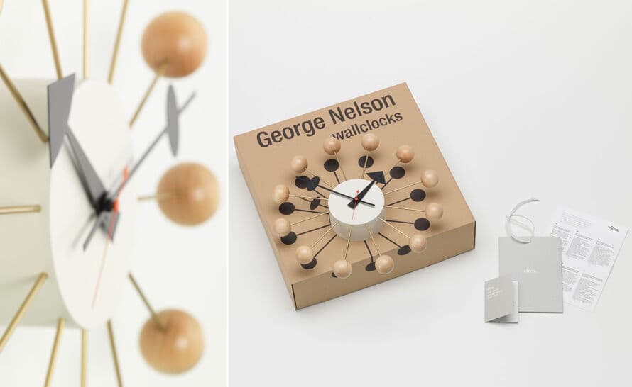 george nelson ball clock in natural beech