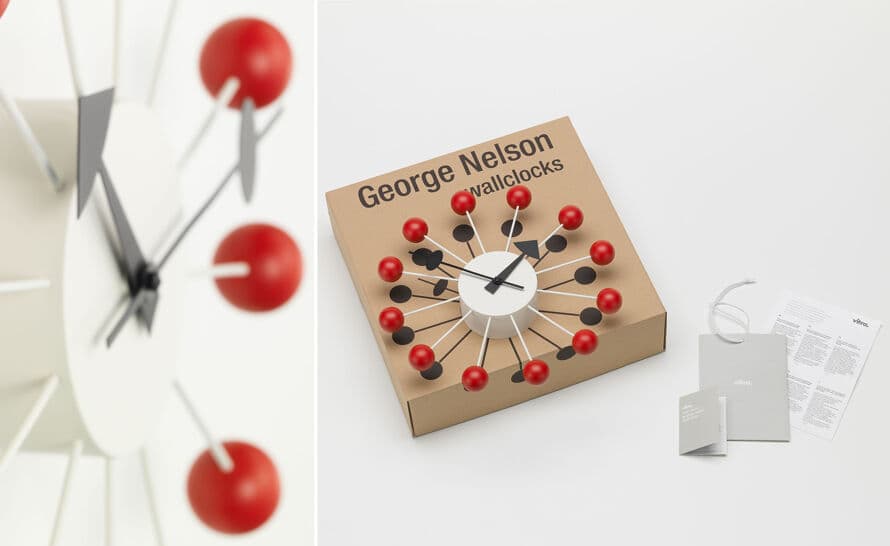 george nelson ball clock in red – thumbnail image #9