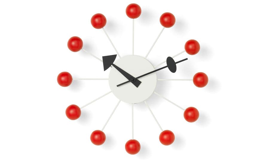george nelson ball clock in red – thumbnail image #1