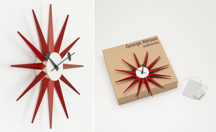 george nelson sunburst clock red – thumbnail image #8