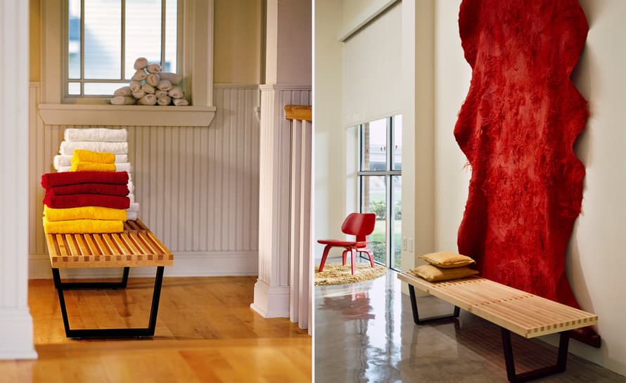 george nelson platform bench with wood base