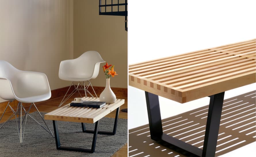 george nelson platform bench with wood base