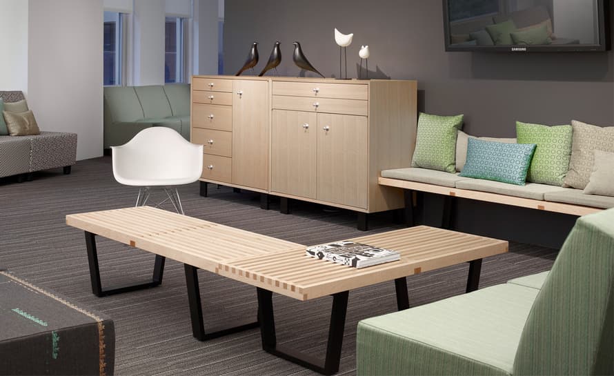 george nelson platform bench with wood base