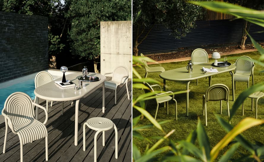 Groove Outdoor Stool Set of 2