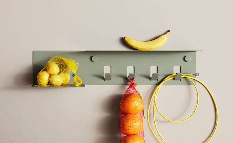 hall pass wall shelf with hooks